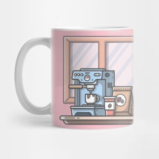 Coffee Machine Cartoon Mug